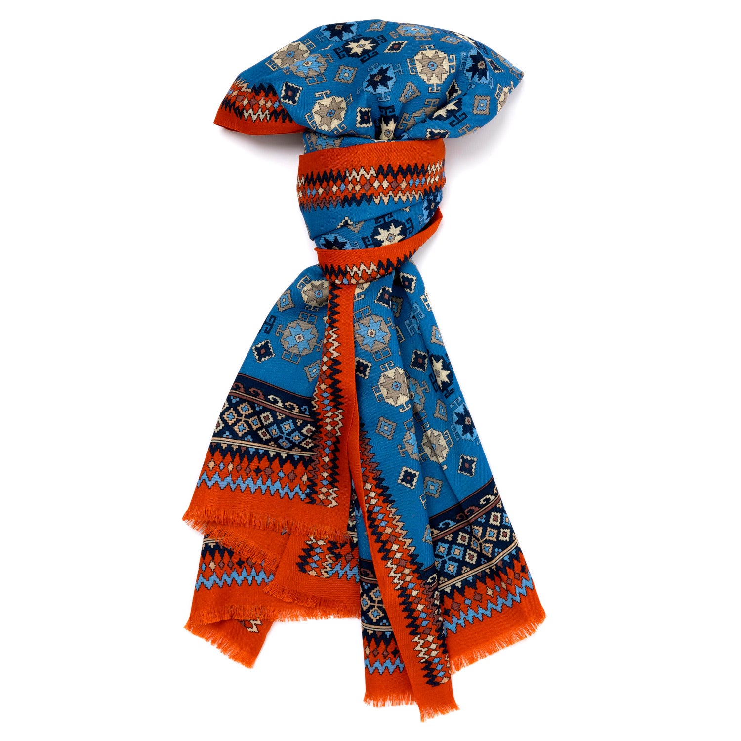 Tube Scarf "Vecchio Motivo" made from a fine English Wool Mix - handmade